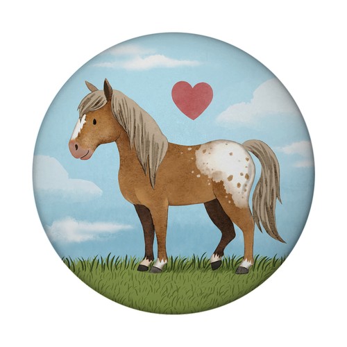 Pony appaloosa magnet rund - magnet,