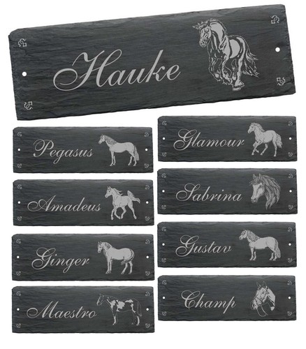 Schiefertafel pferd stalltafel - pferd,